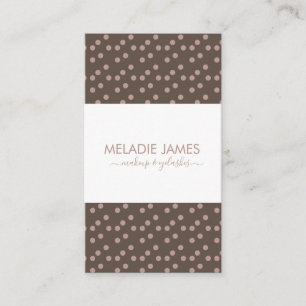 Makeup Artist Beige Dots Brown Salon Business Card