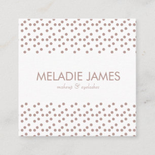 Makeup Artist Beige Dots Salon Square Business Card