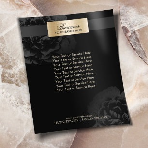 Makeup Artist Black Floral Beauty Salon Brochures