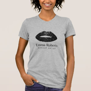Makeup Artist Black Glitter Lips Modern Salon T-Shirt