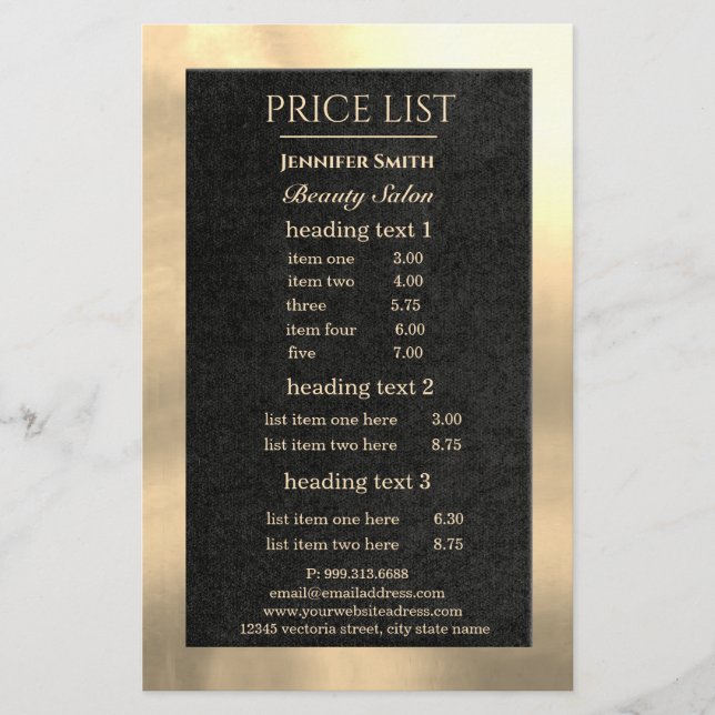 Makeup Artist Black Gold flyer (Front)