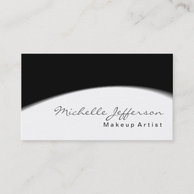 Makeup Artist Black Grey Pattern Business Card (Front)