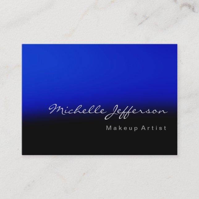 Makeup Artist Blue Black Unique Business Card (Front)