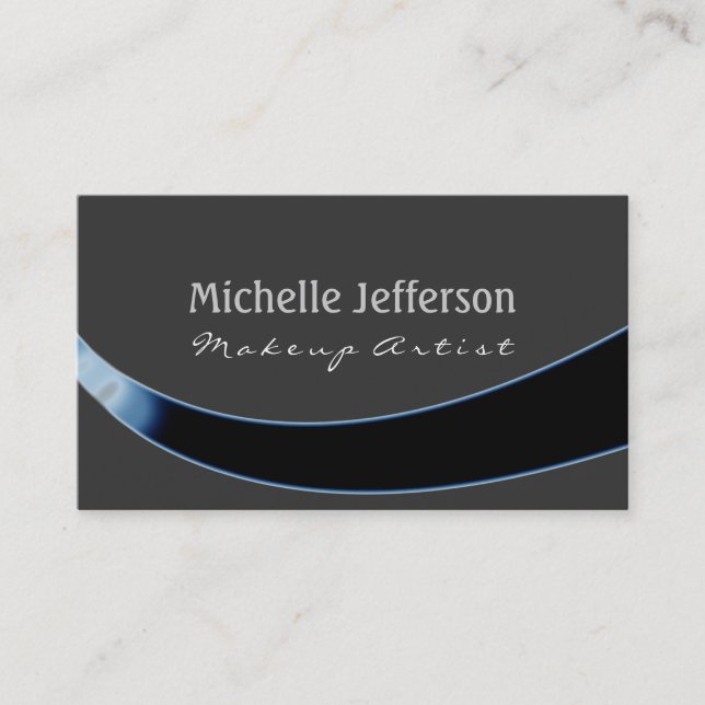 Makeup Artist Blue Grey Pattern Business Card (Front)