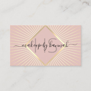 Makeup Artist Blush Pink & Gold Beauty Salon Business Card