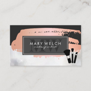 Makeup Artist Bokeh Rose Gold Brushed Appointment Card