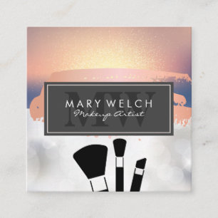 Makeup Artist Bokeh Rose Gold Brushed Appointment Card