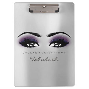 Makeup Artist Brown Studio Lashes Silver Violet Clipboard