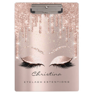 Makeup Artist Browns Lashes Spark Confetti Gold Clipboard