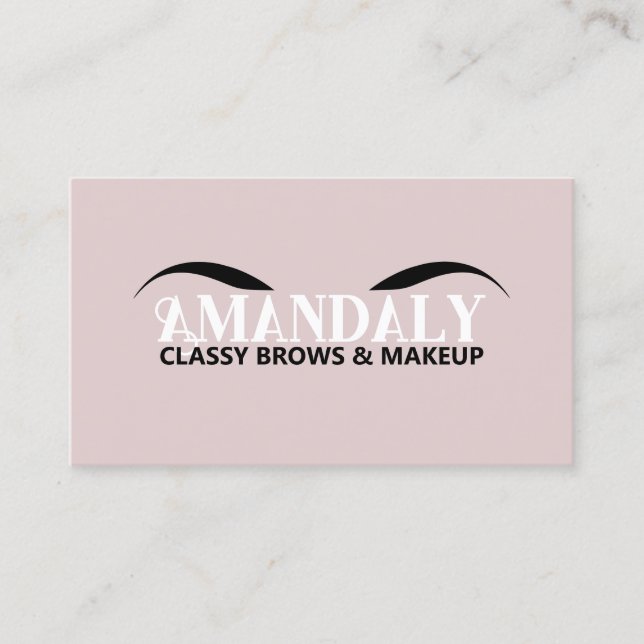 Makeup Artist Brows QR LOGO Microblade Rose Business Card (Front)