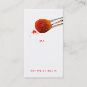 makeup artist brush blush red pink simple stylish business card