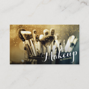 Makeup Artist Brush Set Gold Confetti Appointment Card