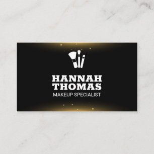 Makeup Artist Brushes Sparkles Business Card