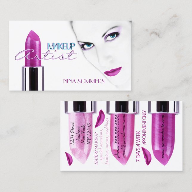 Makeup Artist Business Card (Front/Back)