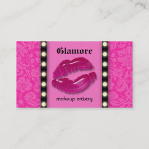 Makeup Artist Business Card LIghts Pink Lips