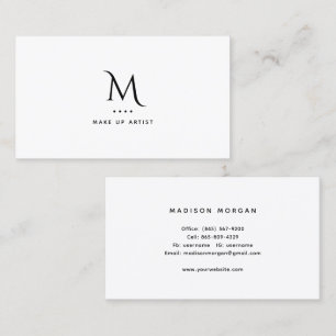 Makeup Artist Business Card Minimalist Monogram