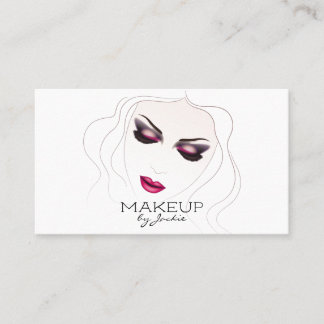 Makeup Artist Business Card w/ Sketch Woman