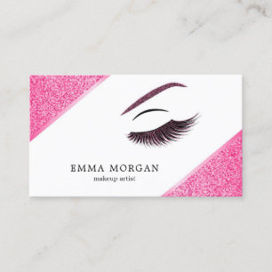 Makeup artist business card with glitter effect