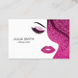 Makeup artist business card with glitter effect