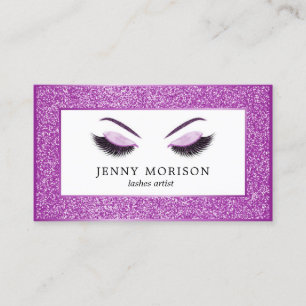 Makeup artist business card with glitter effect