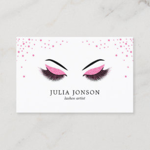 Makeup artist business card with glitter effect