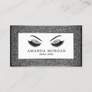 Makeup artist business card with glitter effect
