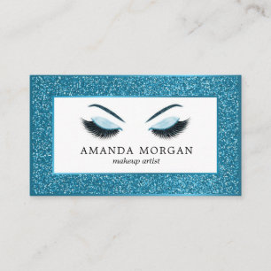 Makeup artist business card with glitter effect