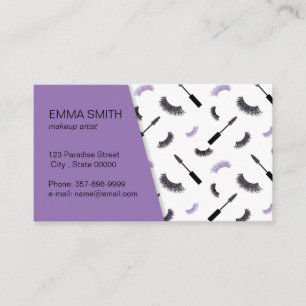 Makeup artist business card with glitter effect