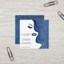 Makeup artist business card with glitter effect