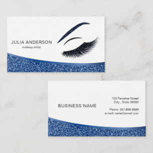 Makeup artist business card with glitter effect