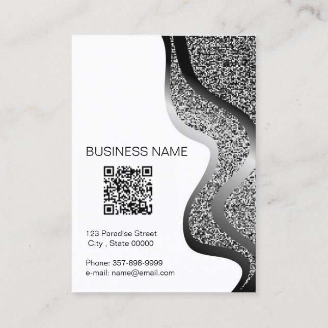 Makeup artist business card with glitter effect (Back)