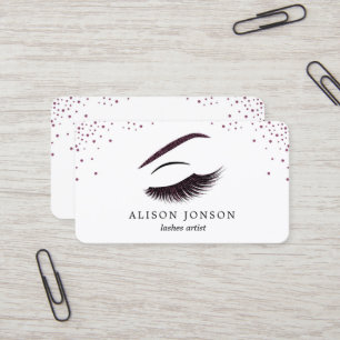 Makeup artist business card with glitter effect