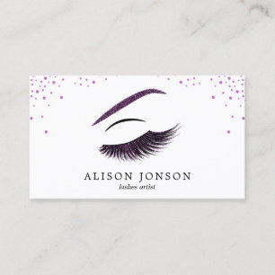 Makeup artist business card with glitter effect