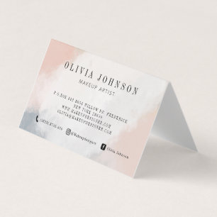 Makeup Artist Business Cards Blush Pink Cream Grey