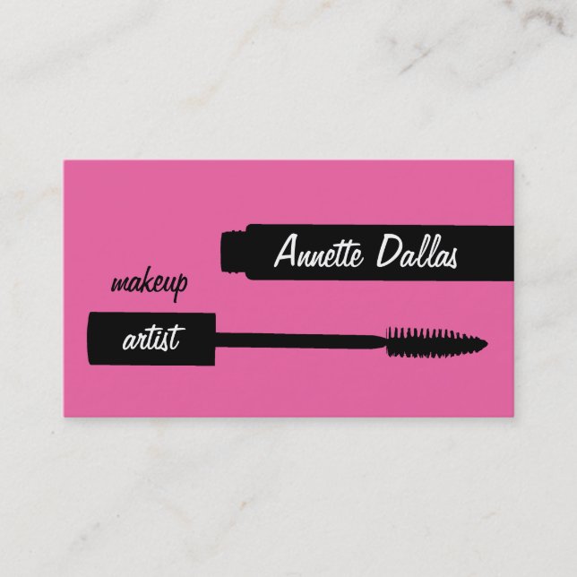 Makeup artist business cards pink (Front)