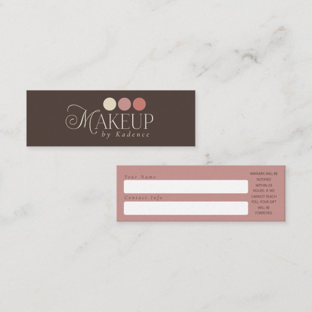 Makeup Artist Business Logo Raffle Ticket (Front/Back)