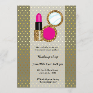 Makeup artist - choose background colour invitation