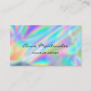 Makeup Artist Colourful Holographic Business Card