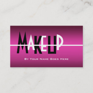 Makeup artist cosmetics pink black white business card