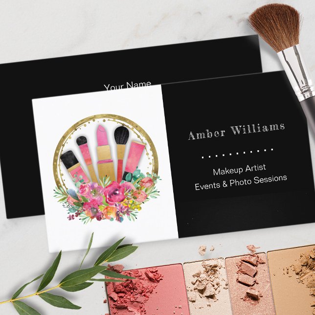Makeup Artist Cosmetologist Salon Spa Stylist Business Card (Creator Uploaded)