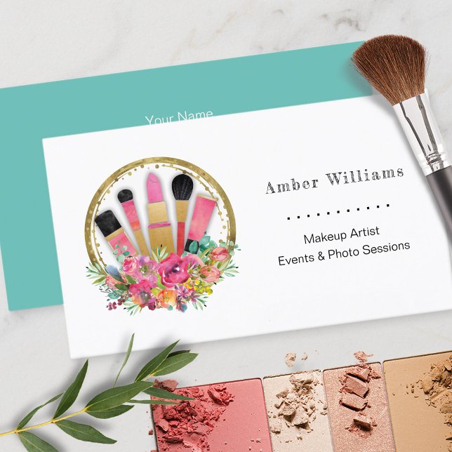 Makeup Artist Cosmetologist Salon Spa Stylist Business Card (Creator Uploaded)