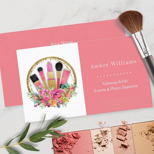 Makeup Artist Cosmetologist Salon Spa Stylist Business Card (Creator Uploaded)
