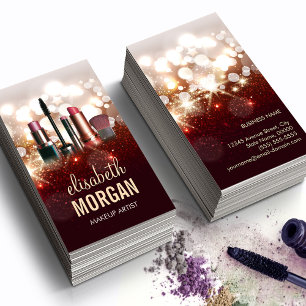 Makeup Artist Cosmetologist Shiny Glitter Sparkle Business Card