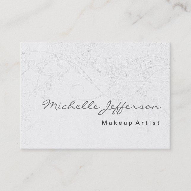 Makeup Artist Damask Pattern Business Card (Front)