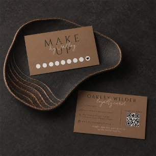 Makeup Artist Dark Terracotta QR Code Loyalty Card