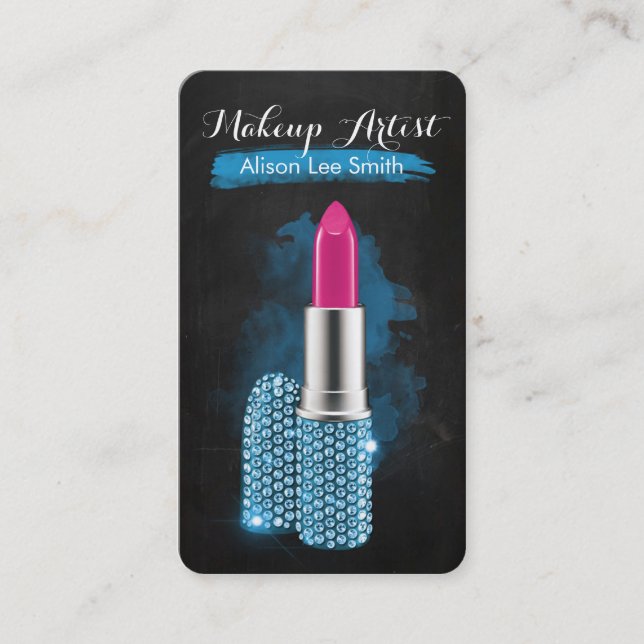 Makeup Artist/Diamonds Sparkle Lipstick Business Card (Front)