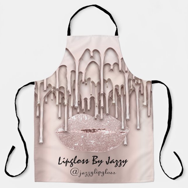 Makeup Artist Drips  Blush Drips Rose  Classic Apron (Front)