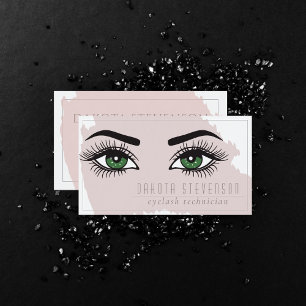 Makeup Artist Elegant Green Eyes Light Skin Tone Business Card