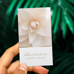 Makeup Artist Elegant White Floral Beauty Salon Business Card