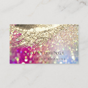 Makeup Artist Event Eyelash Stylist Gold Glitter Appointment Card